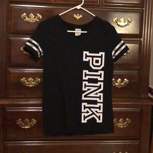 Black and white tee from “pink”